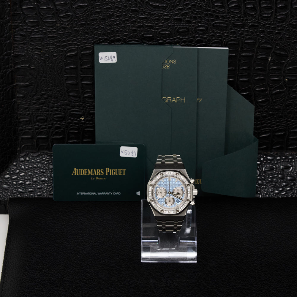 Audemars Piguet Royal Oak Chronograph Blue Dial on Bracelet 26715ST.ZZ.1356ST.01 Card 2022