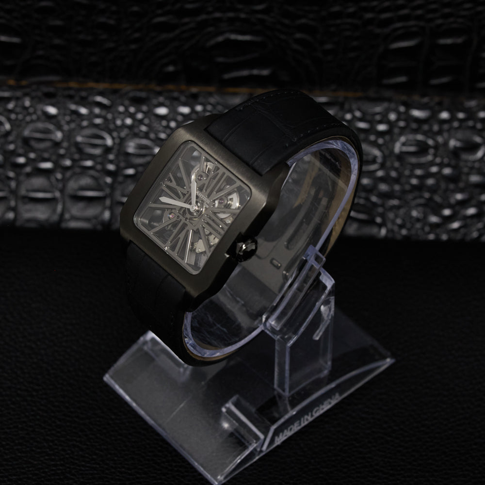 Cartier Cartier Santos-Dumont Skeleton Skeleton Dial on Black Leather W2020052 Complete 2012