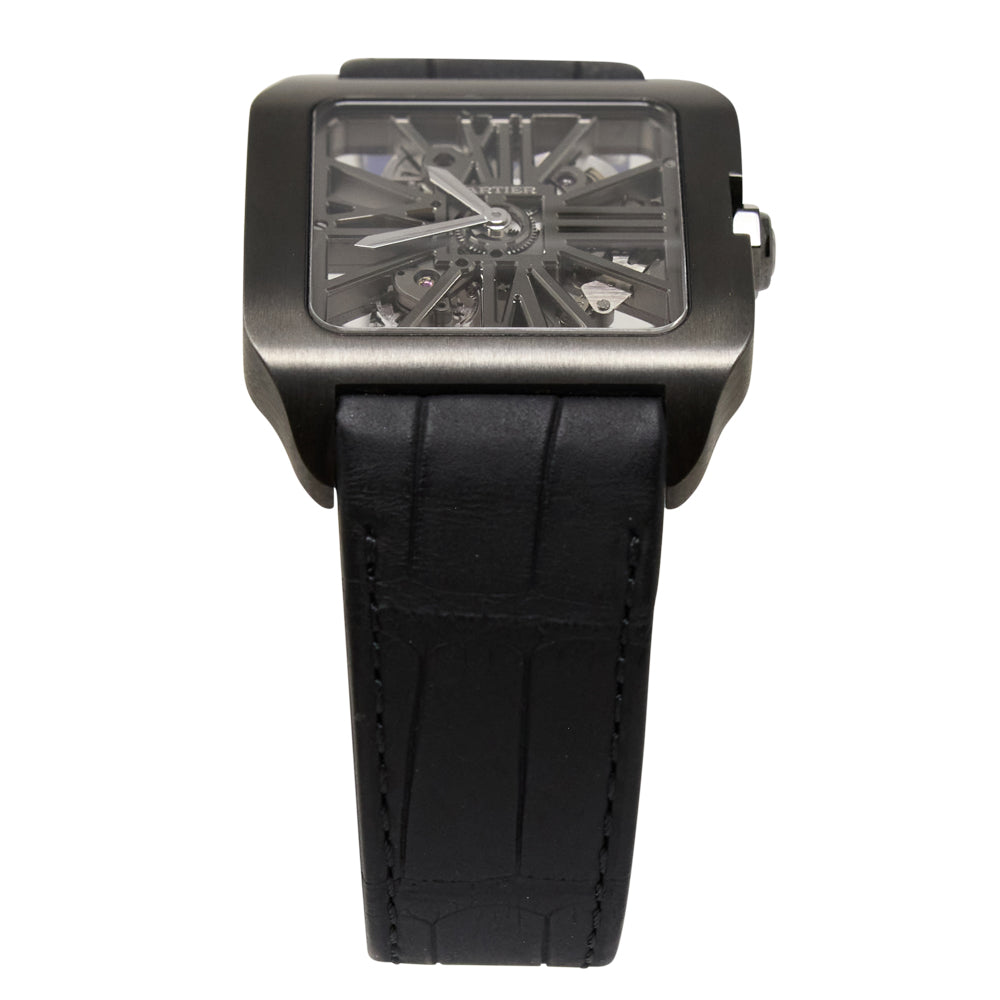 Cartier Cartier Santos-Dumont Skeleton Skeleton Dial on Black Leather W2020052 Complete 2012