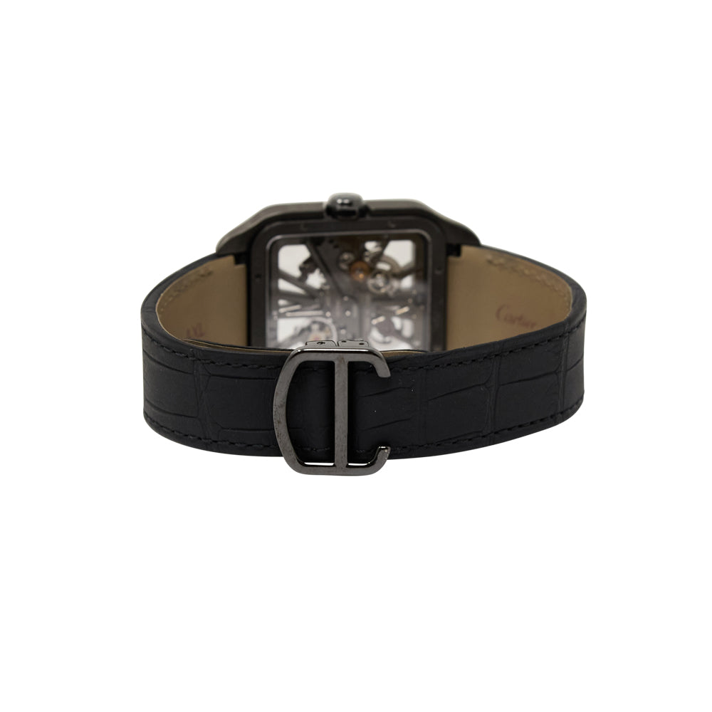 Cartier Cartier Santos-Dumont Skeleton Skeleton Dial on Black Leather W2020052 Complete 2012