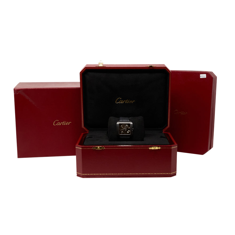 Cartier Cartier Santos-Dumont Skeleton Skeleton Dial on Black Leather W2020052 Complete 2012