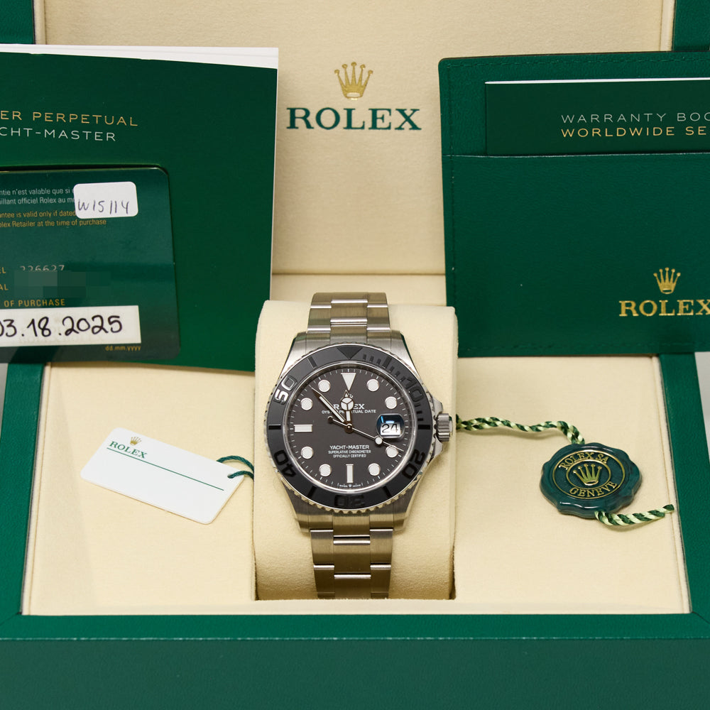 Rolex Rlx Titanium Yacht-Master 42 Black Dial on Oyster 226627 Complete 2025