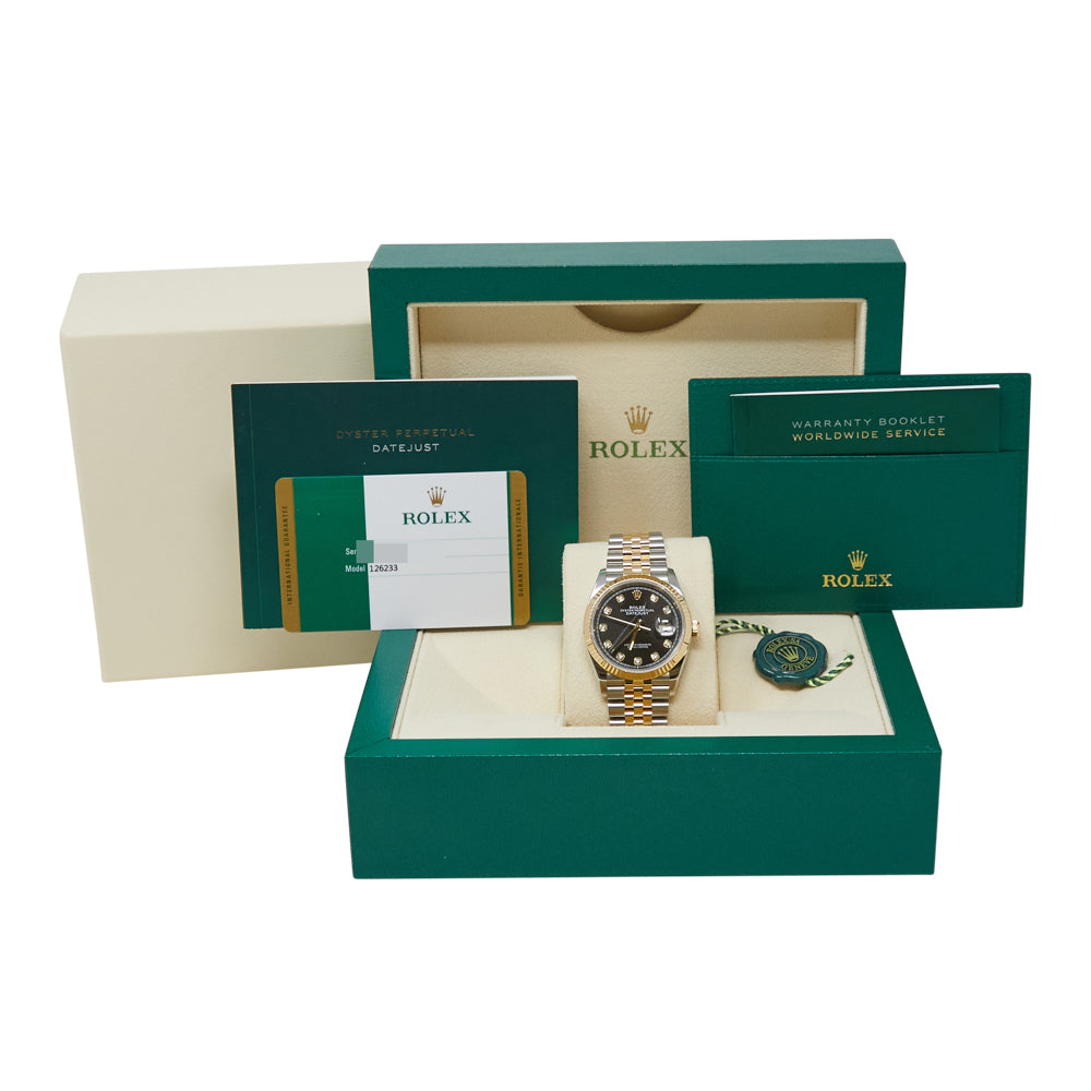 Rolex Datejust Black Diamond Dial on Jubilee 126233 Complete 2020