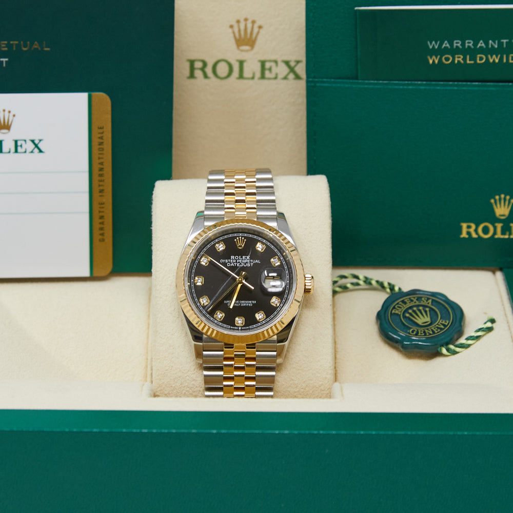 Rolex Datejust Black Diamond Dial on Jubilee 126233 Complete 2020
