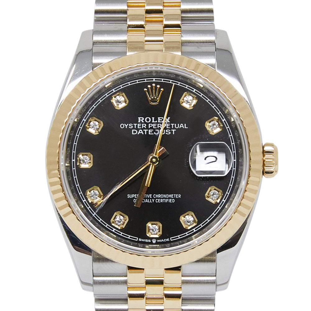 Rolex Datejust Black Diamond Dial on Jubilee 126233 Complete 2020