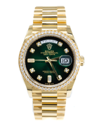 Rolex Day-Date 36 Green Ombre´ Diamond Dial on President 128348 Complete 2022