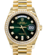 Rolex Day-Date 36 Green Ombre´ Diamond Dial on President 128348 Complete 2022