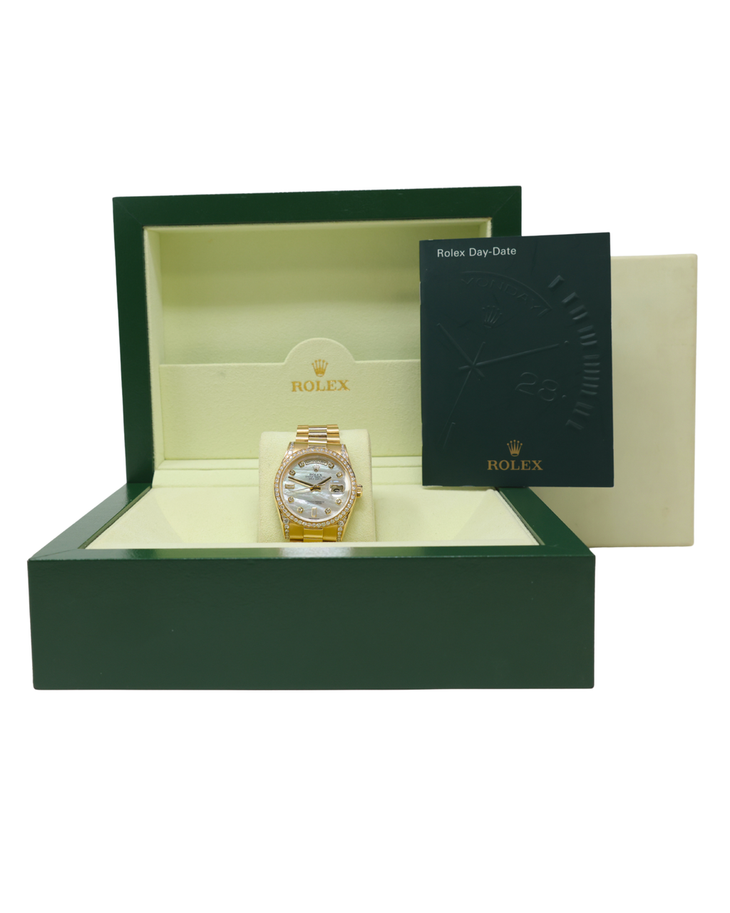 Rolex Day-Date MOP Diamond Dial on Presidential 118388 with Box