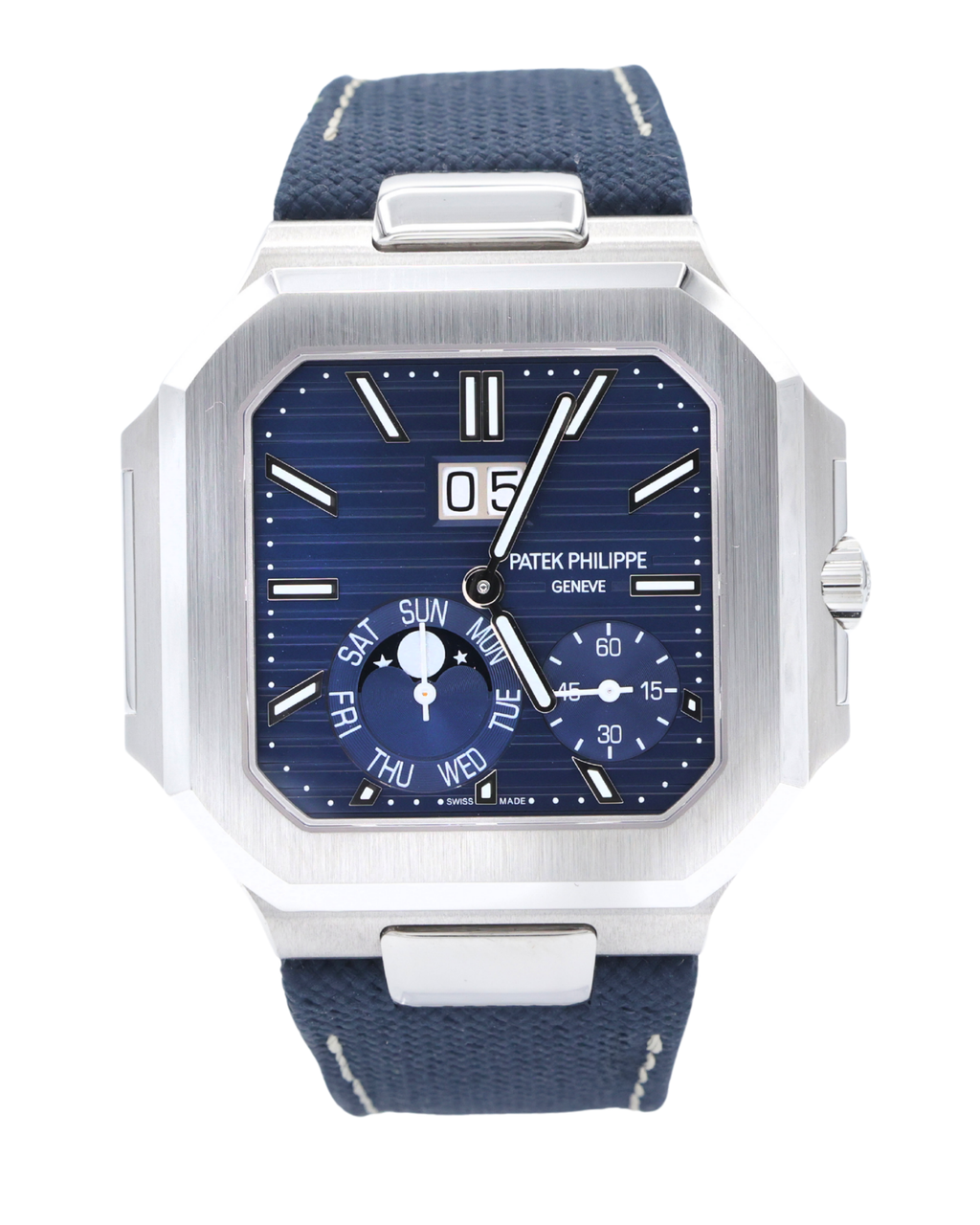 Patek Philippe Cubitus Blue Dial on Textile 5822P-001 Complete 2025