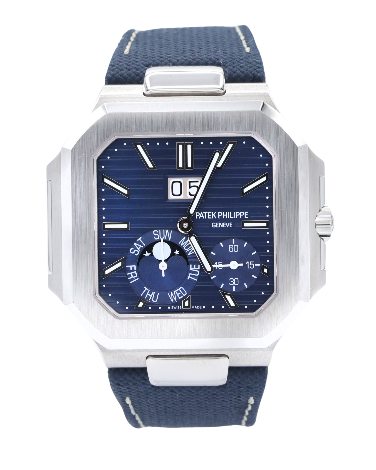 Patek Philippe Cubitus Blue Dial on Textile 5822P-001 Complete 2025