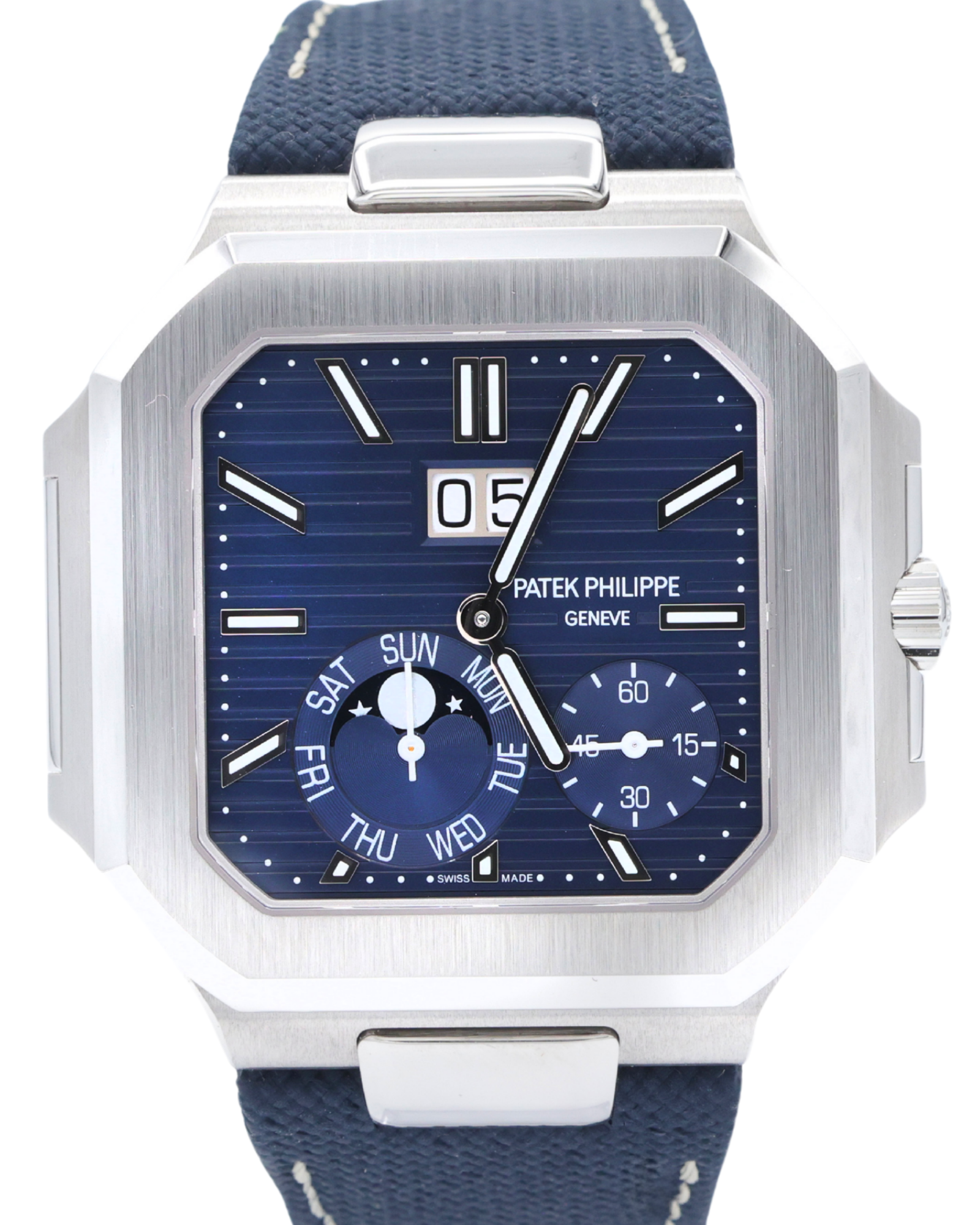 Patek Philippe Cubitus Blue Dial on Textile 5822P-001 Complete 2025
