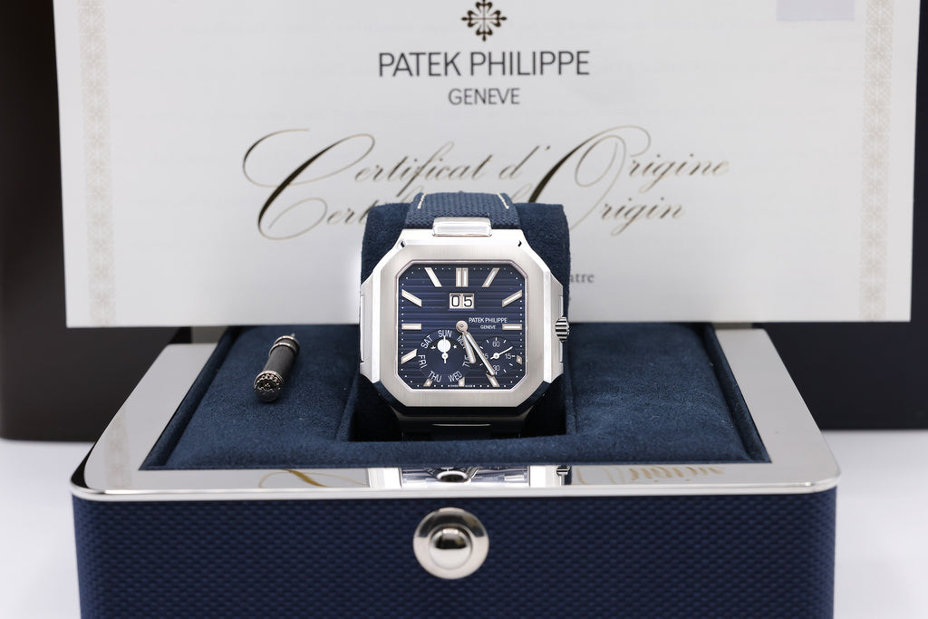 Patek Philippe Cubitus Blue Dial on Textile 5822P-001 Complete 2025