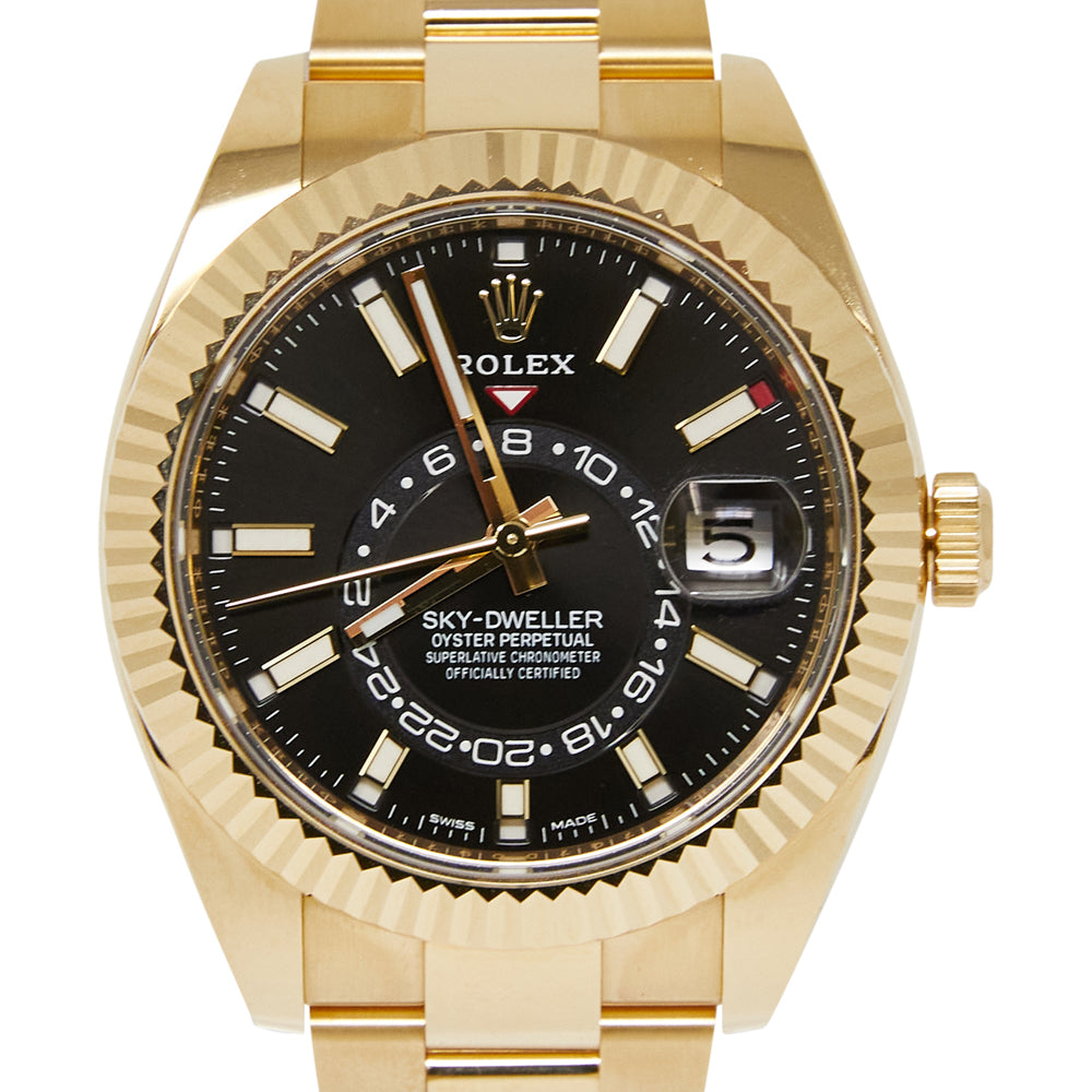 Rolex SkyDweller Black Index Dial on Oyster 326938 Complete 2023