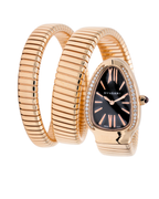 Bvlgari Serpenti Tubogas Black Dial on Spiral Bracelet 101814 with Box