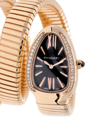 Bvlgari Serpenti Tubogas Black Dial on Spiral Bracelet 101814 with Box