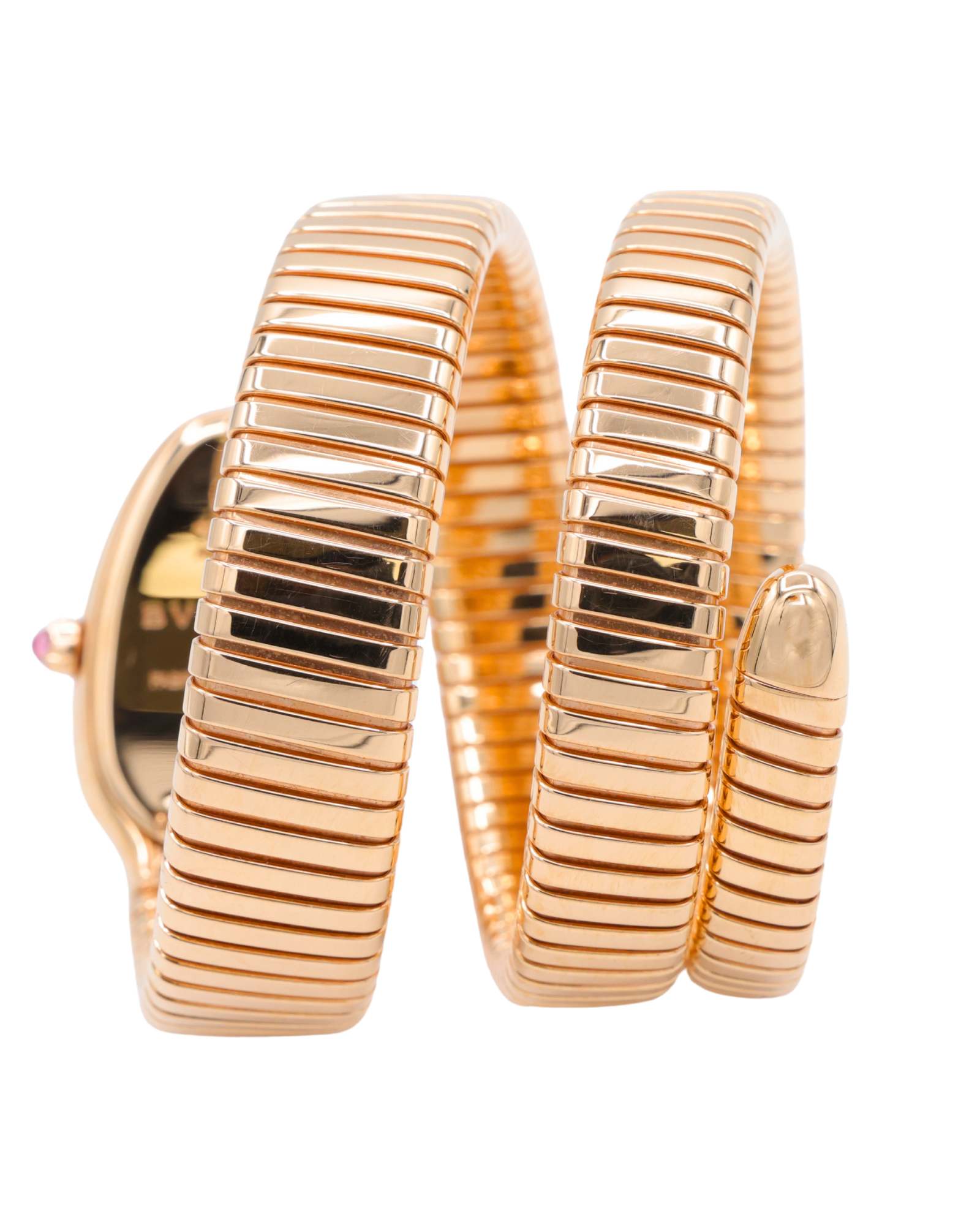 Bvlgari Serpenti Tubogas Black Dial on Spiral Bracelet 101814 with Box