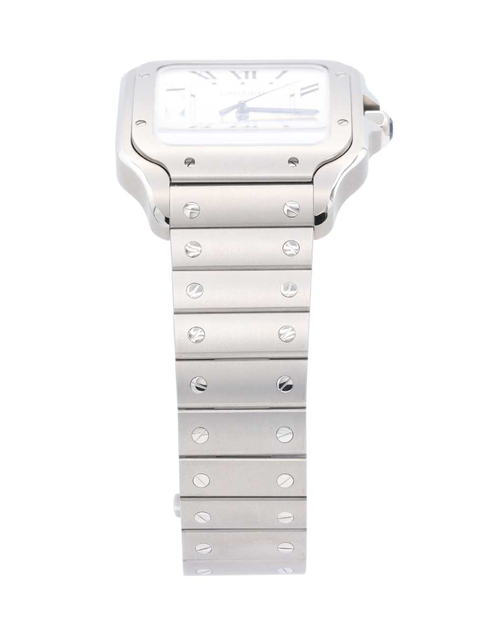 Cartier Santos De Cartier White Dial on Titanium WSSA0089 Complete Open Date