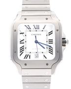 Cartier Santos De Cartier White Dial on Titanium WSSA0089 Complete Open Date