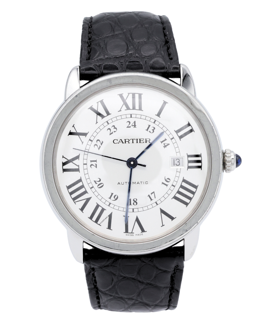 Cartier Ronde Solo Silver Dial on Leather WSRN0022 Complete 2015