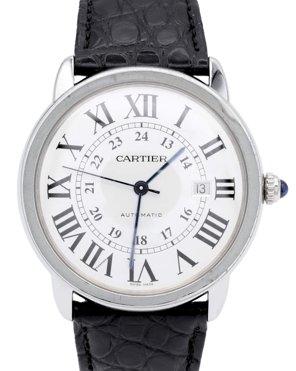 Cartier Ronde Solo Silver Dial on Leather WSRN0022 Complete 2015