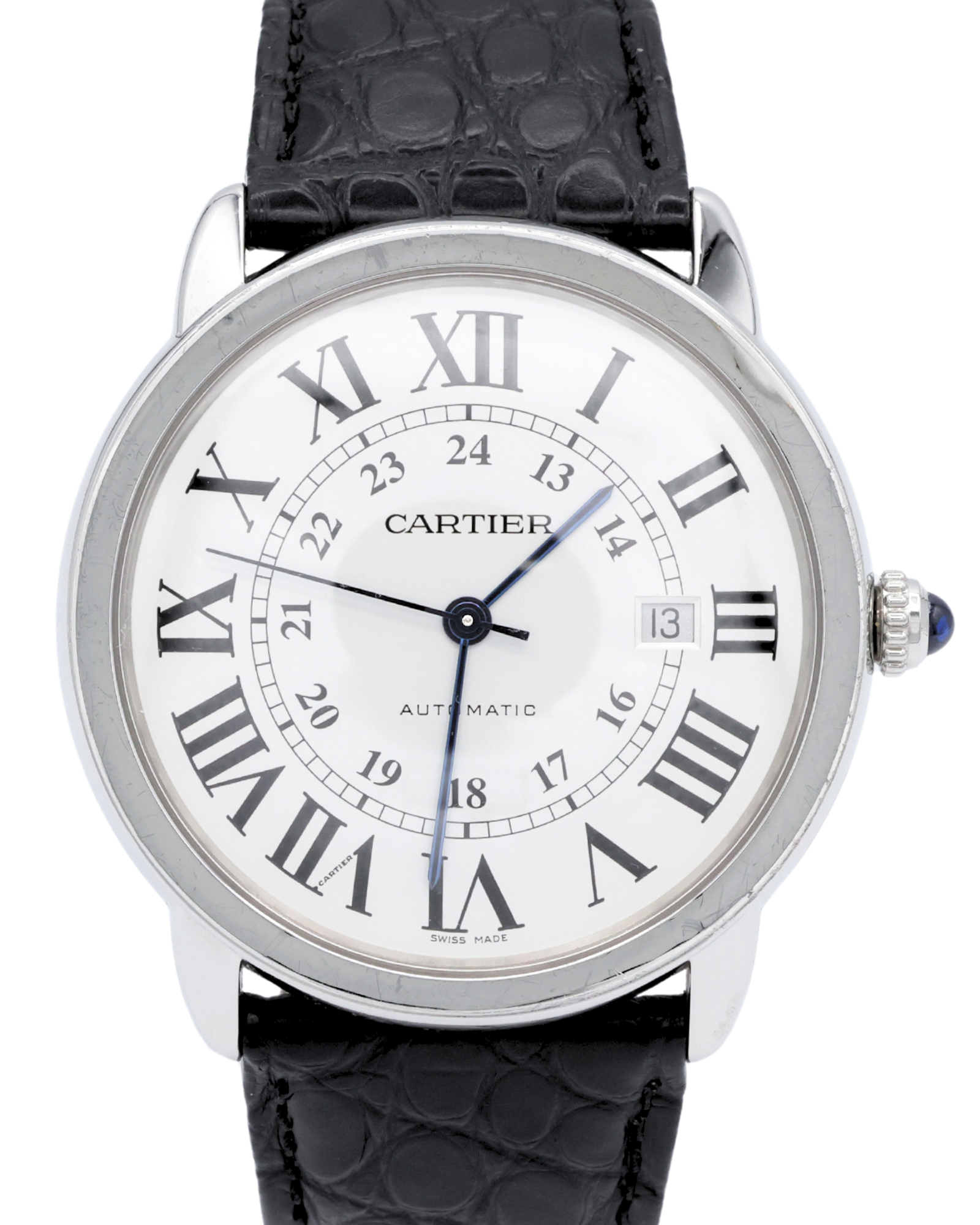 Cartier Ronde Solo Silver Dial on Leather WSRN0022 Complete 2015