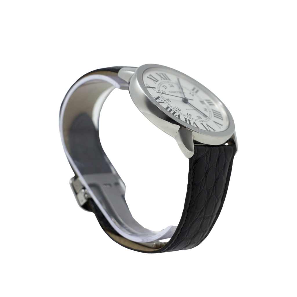 Cartier Ronde Solo Silver Dial on Leather WSRN0022 Complete 2015