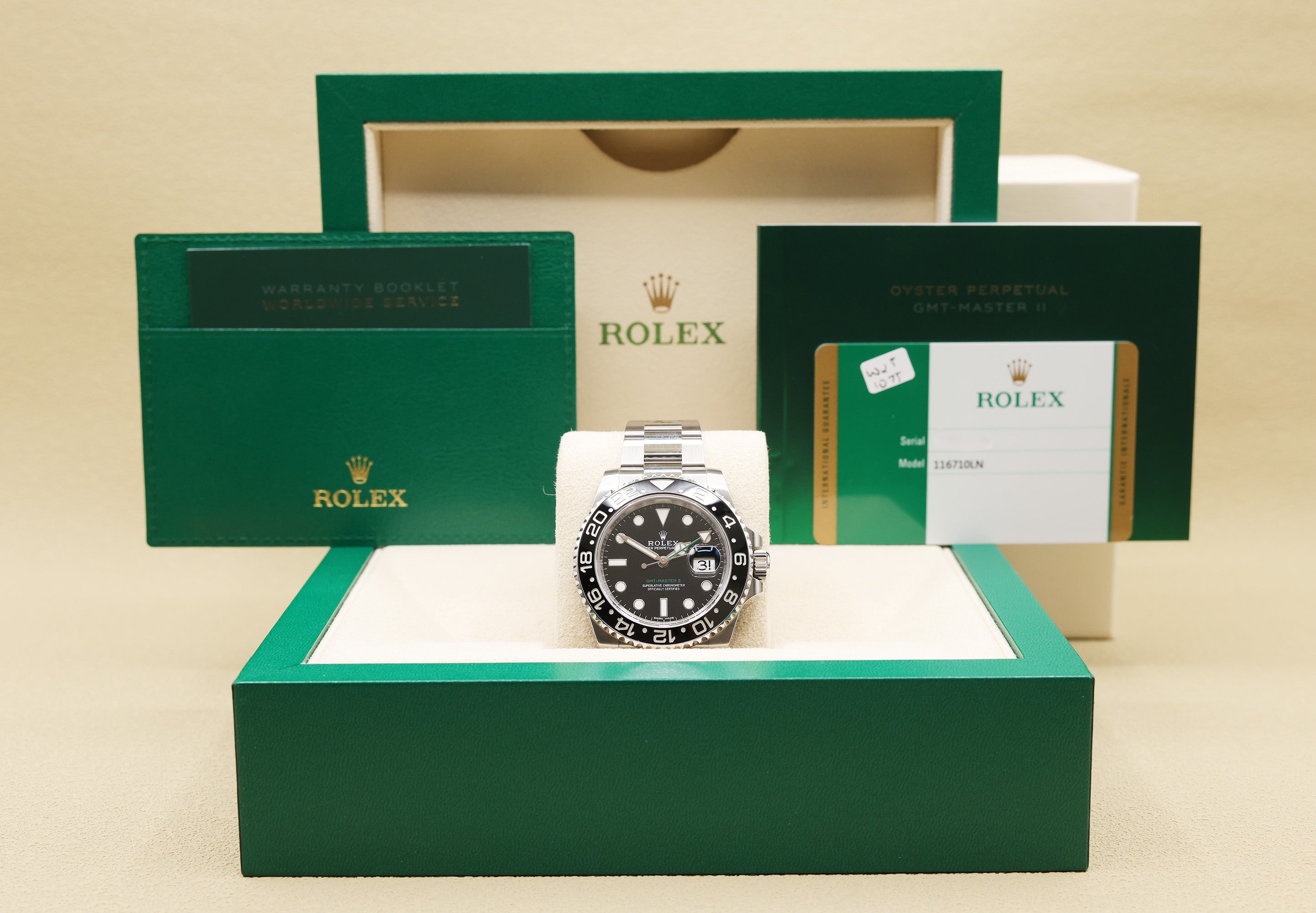 Rolex GMT-Master II Black Dial on Oyster 116710LN Complete 2018