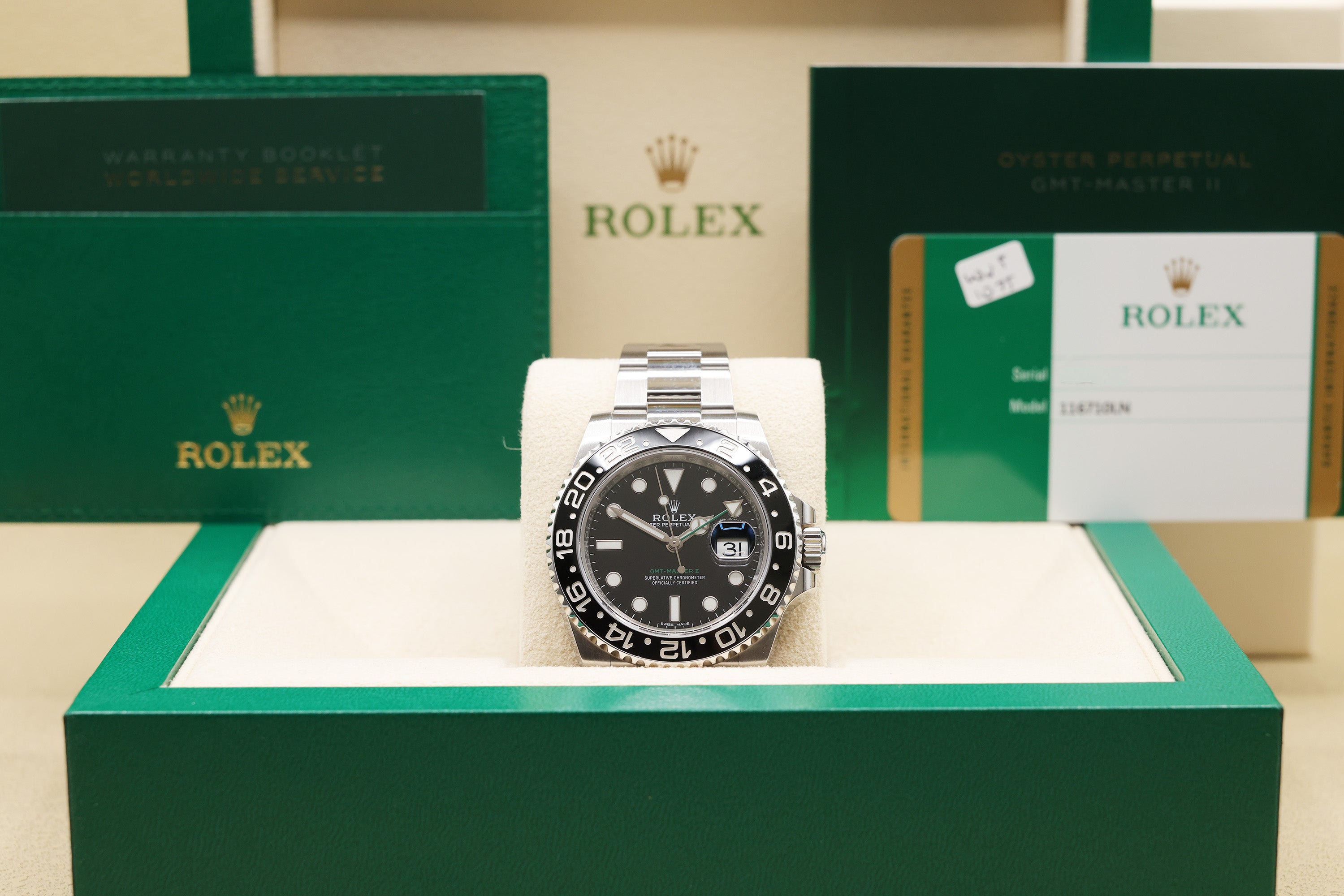 Rolex GMT-Master II Black Dial on Oyster 116710LN Complete 2018