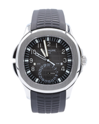 Patek Philippe Aquanaut Travel Time Black Embossed Dial on Strap 5164A-001 Papers 2014