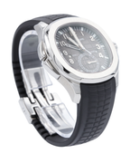 Patek Philippe Aquanaut Travel Time Black Embossed Dial on Strap 5164A-001 Papers 2014