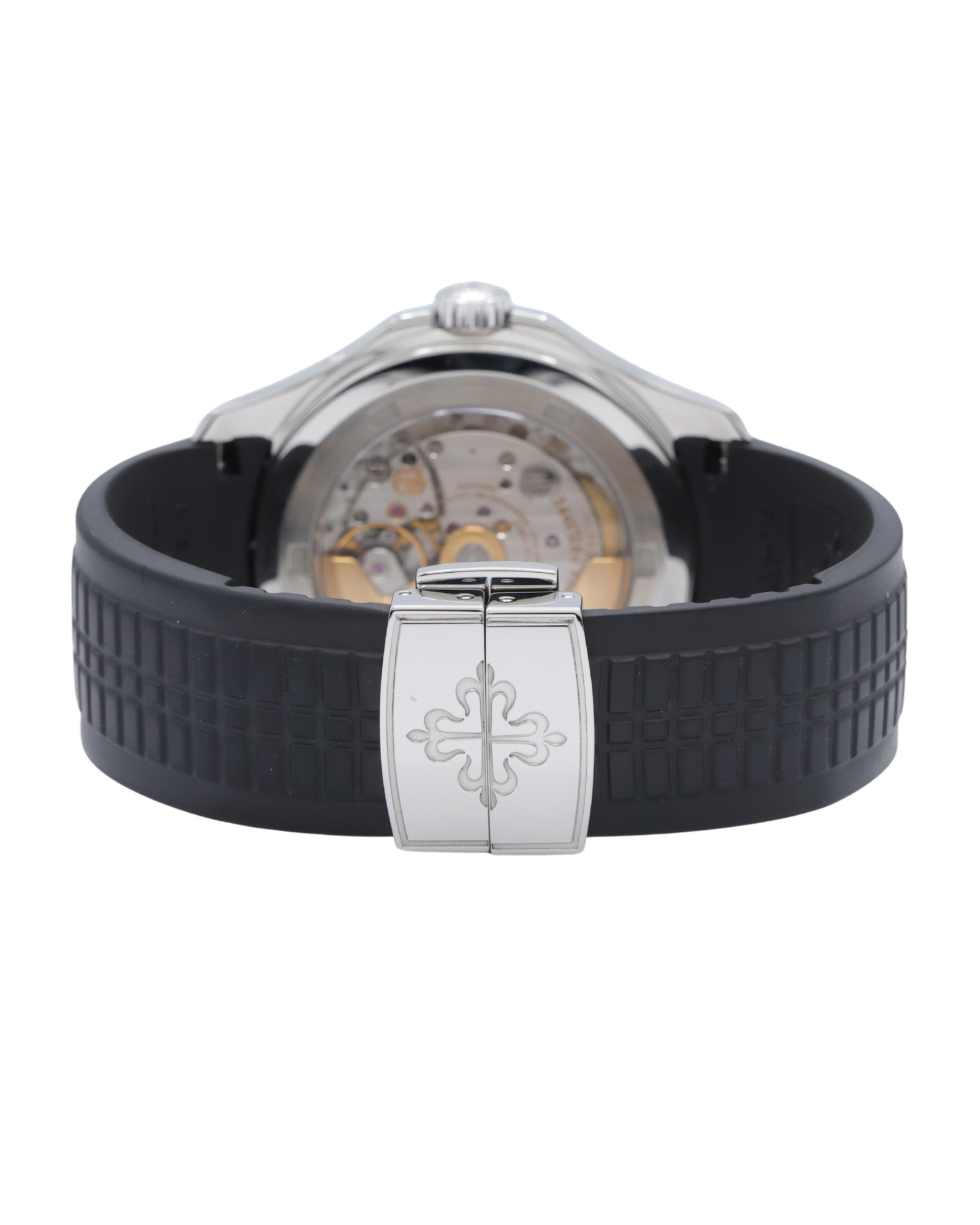 Patek Philippe Aquanaut Travel Time Black Embossed Dial on Strap 5164A-001 Papers 2014