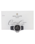 Patek Philippe Aquanaut Travel Time Black Embossed Dial on Strap 5164A-001 Papers 2014