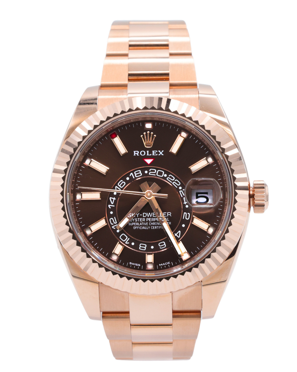 Rolex SkyDweller Chocolate Sunray Dial on Oyster 326935 Card 2022