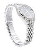Rolex Womens Datejust Blue 12/6 Diamond Roman Dial on Jubilee 178344 with Box