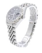 Rolex Womens Datejust Blue 12/6 Diamond Roman Dial on Jubilee 178344 with Box