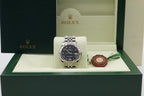 Rolex Womens Datejust Blue 12/6 Diamond Roman Dial on Jubilee 178344 with Box