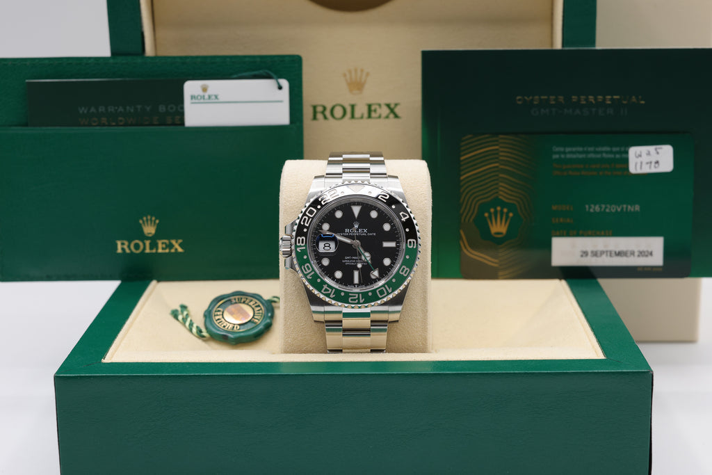 Rolex GMT-Master II "Sprite" Black Dial on Oyster 126720VTNR Complete 2024