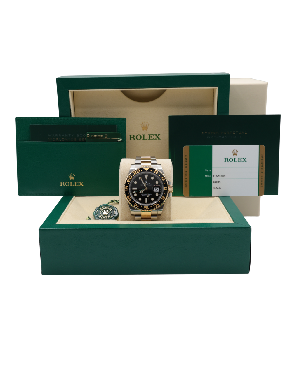 Rolex GMT-Master II Black Dial on Oyster 116713LN Complete 2015