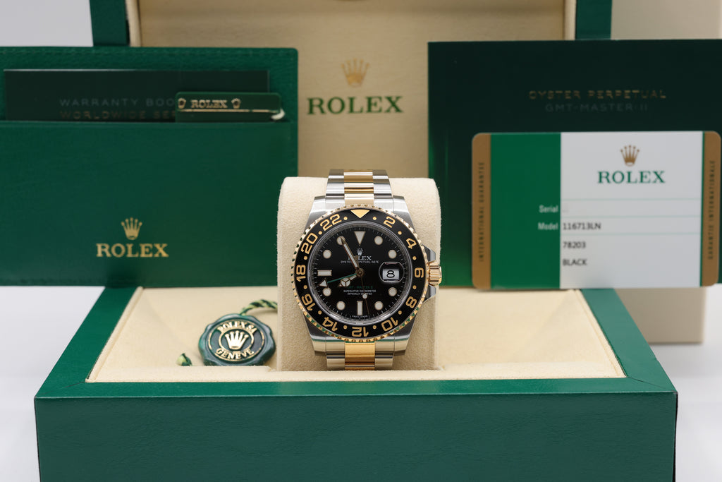Rolex GMT-Master II Black Dial on Oyster 116713LN Complete 2015