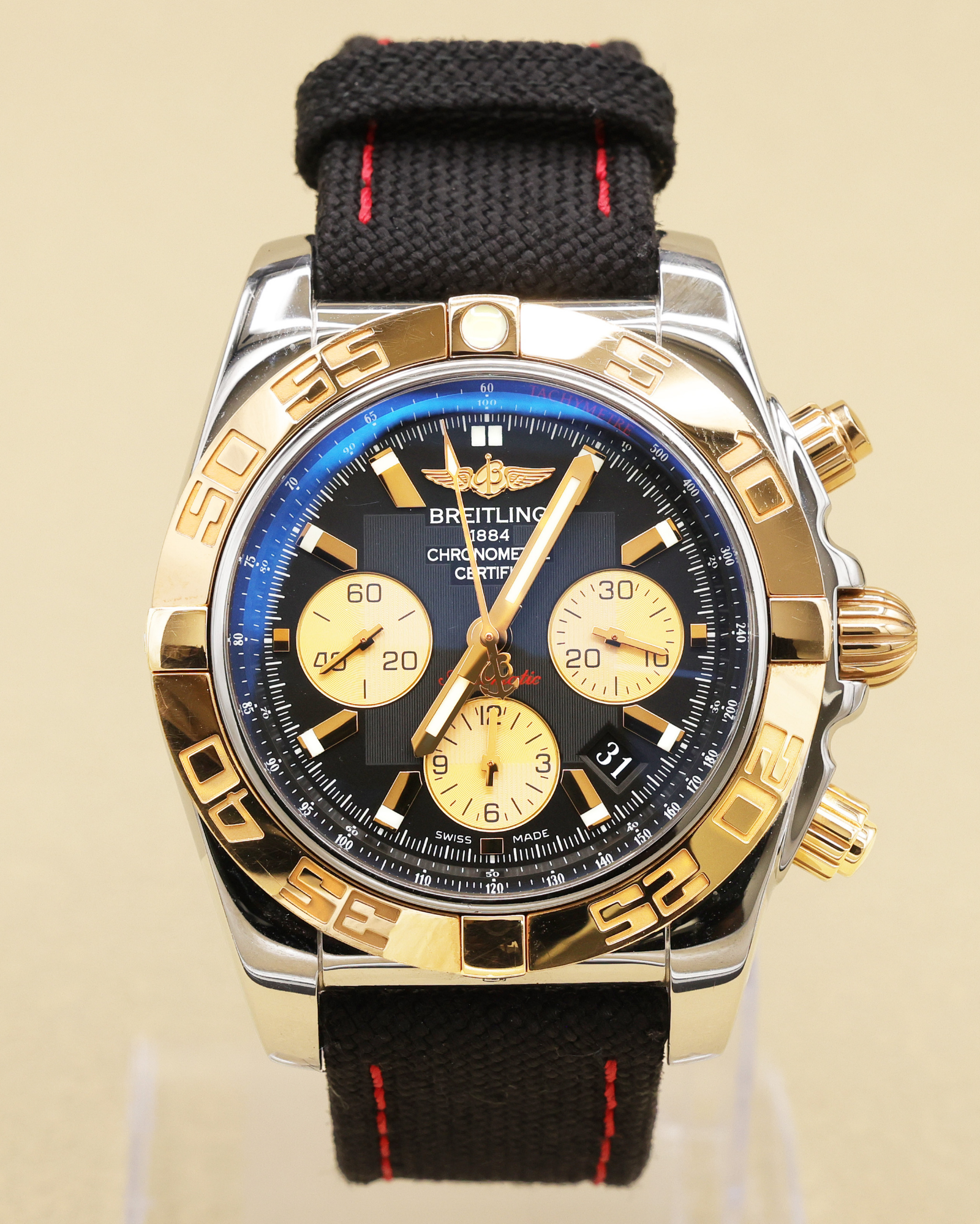 Breitling Chronomat Blue Dial on Strap CB011012/B968 Complete 2015