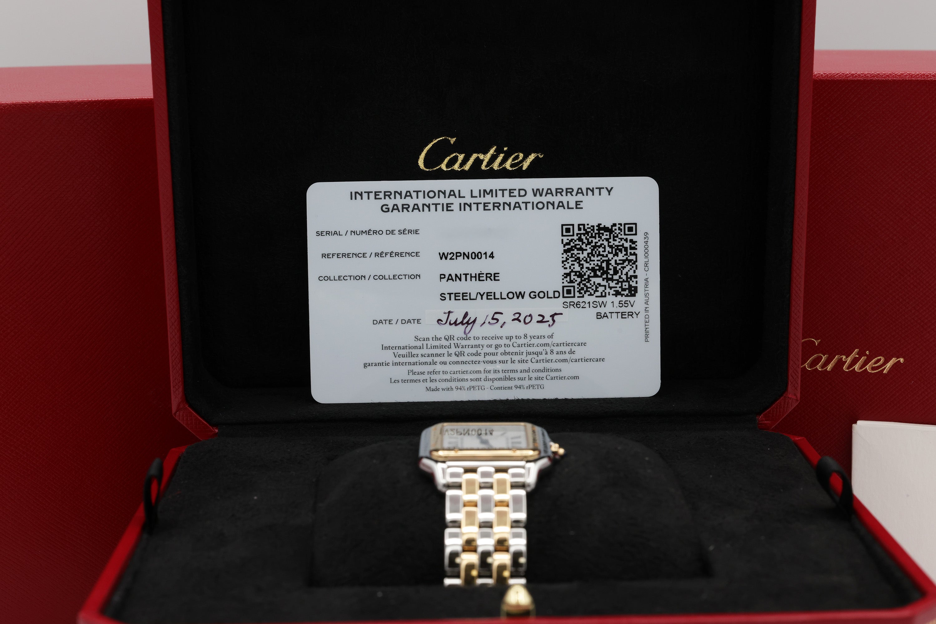Cartier Panthere de Cartier Medium Silver Dial on Bracelet W2PN0014 Complete 2025