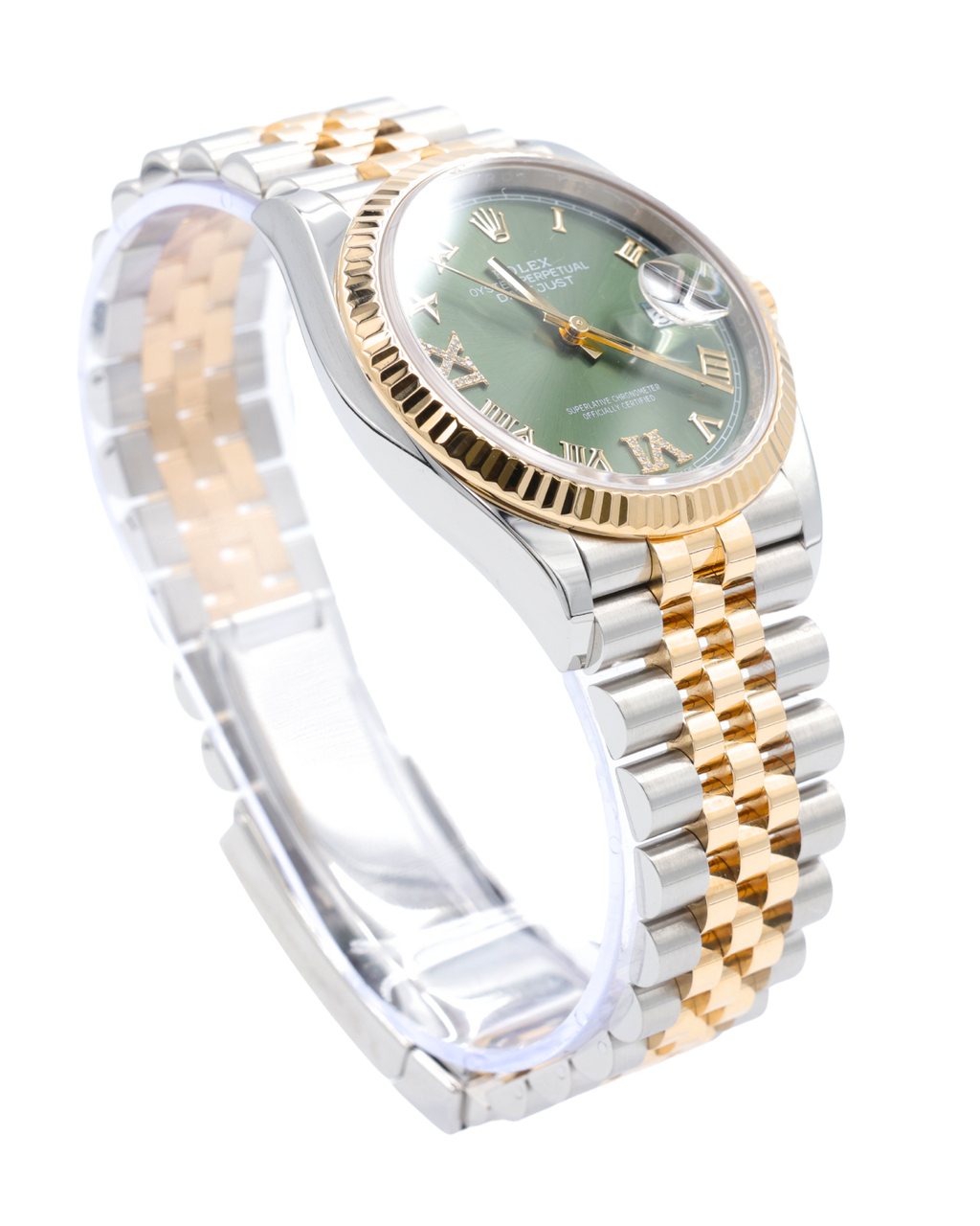 Rolex Datejust Olive Green Roman Dial on Jubilee 126233 Complete 2020