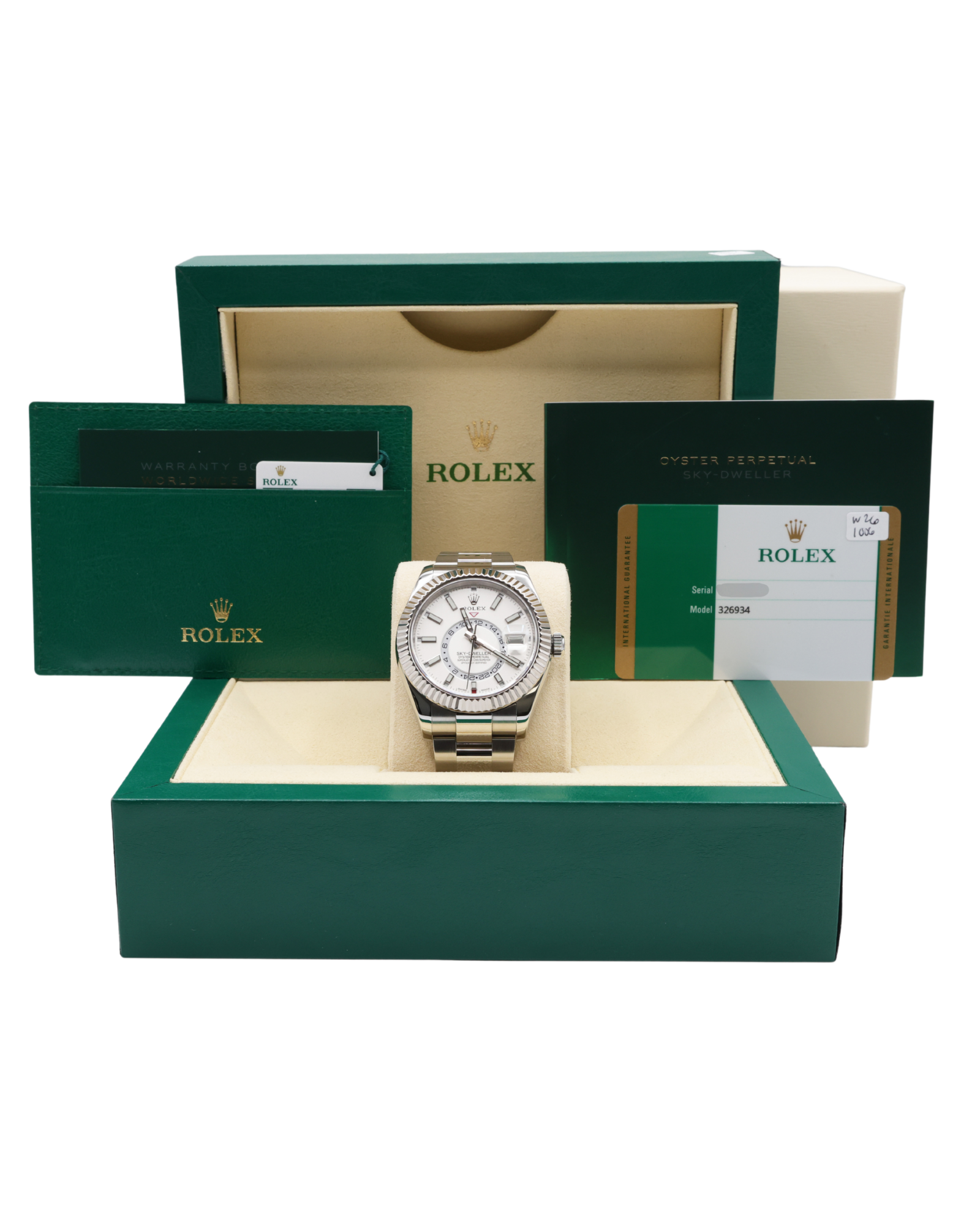 Rolex SkyDweller White Dial on Oyster 326934 Complete 2018
