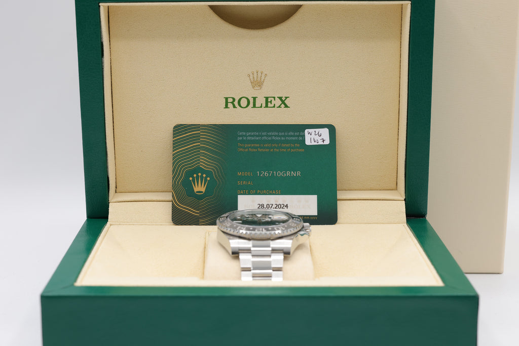Rolex GMT-Master II Bruce Wayne Black Dial on Oyster 126710GRNR Complete 2024