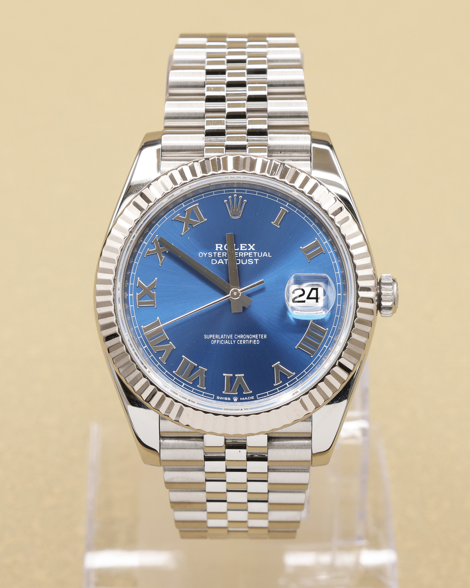 Rolex Datejust 41 Blue Roman Dial on Jubilee 126334 Complete 2021
