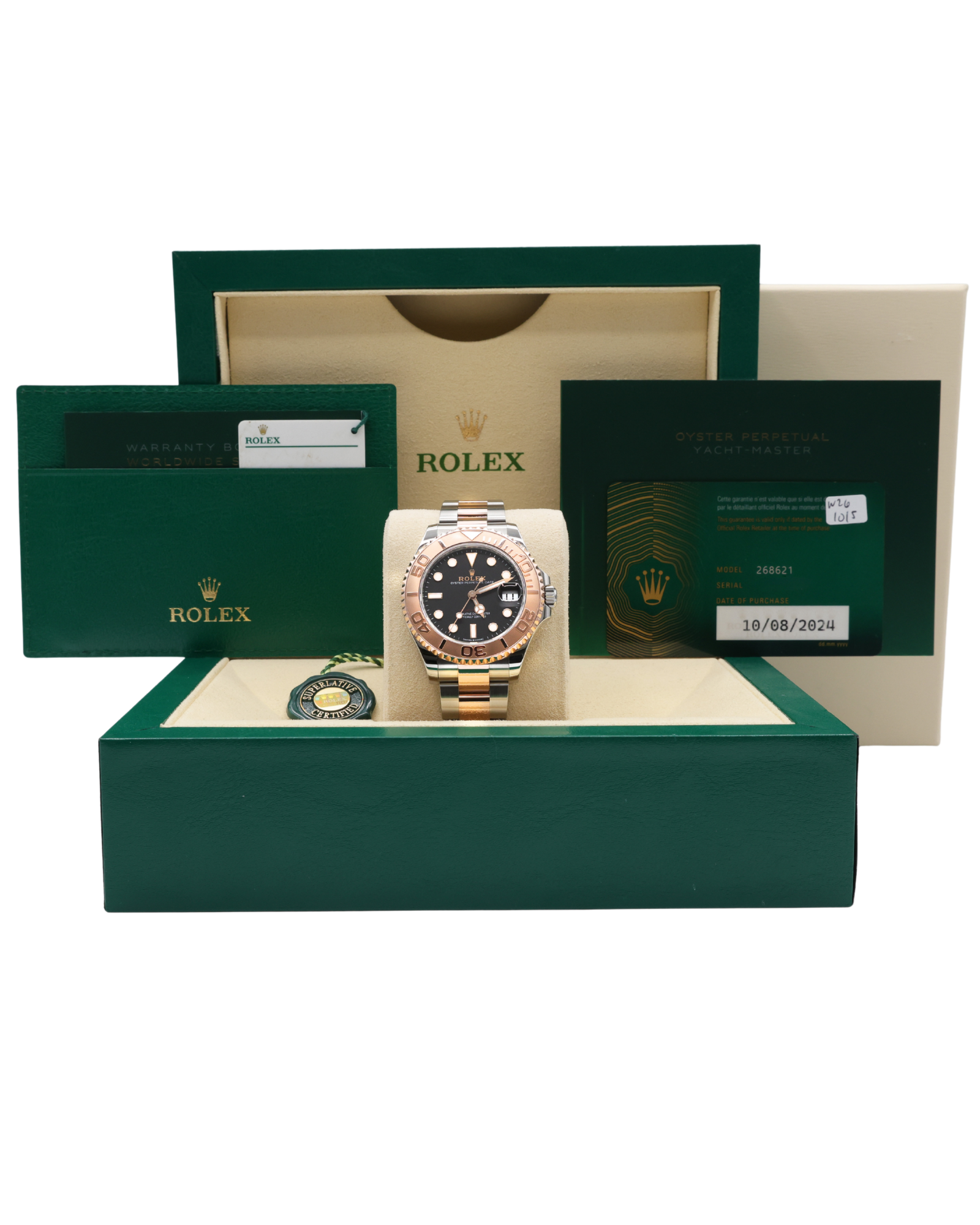 Rolex Yacht-Master 37 Black Dial on Oyster 268621 Complete 2024