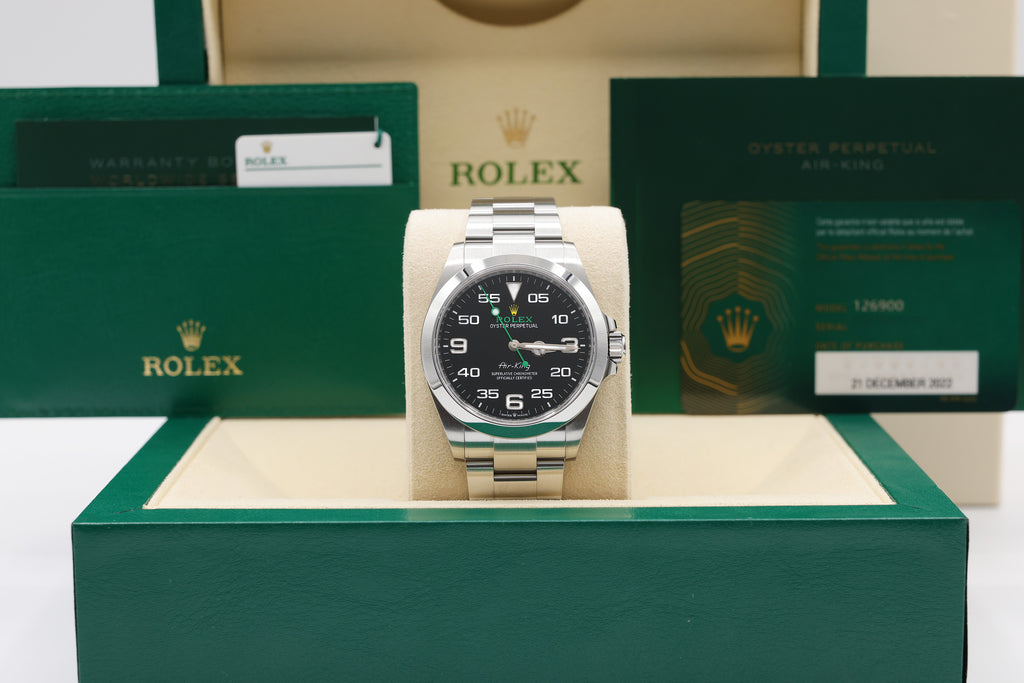 Rolex Airking Black Dial on Oyster 126900 Card 2022
