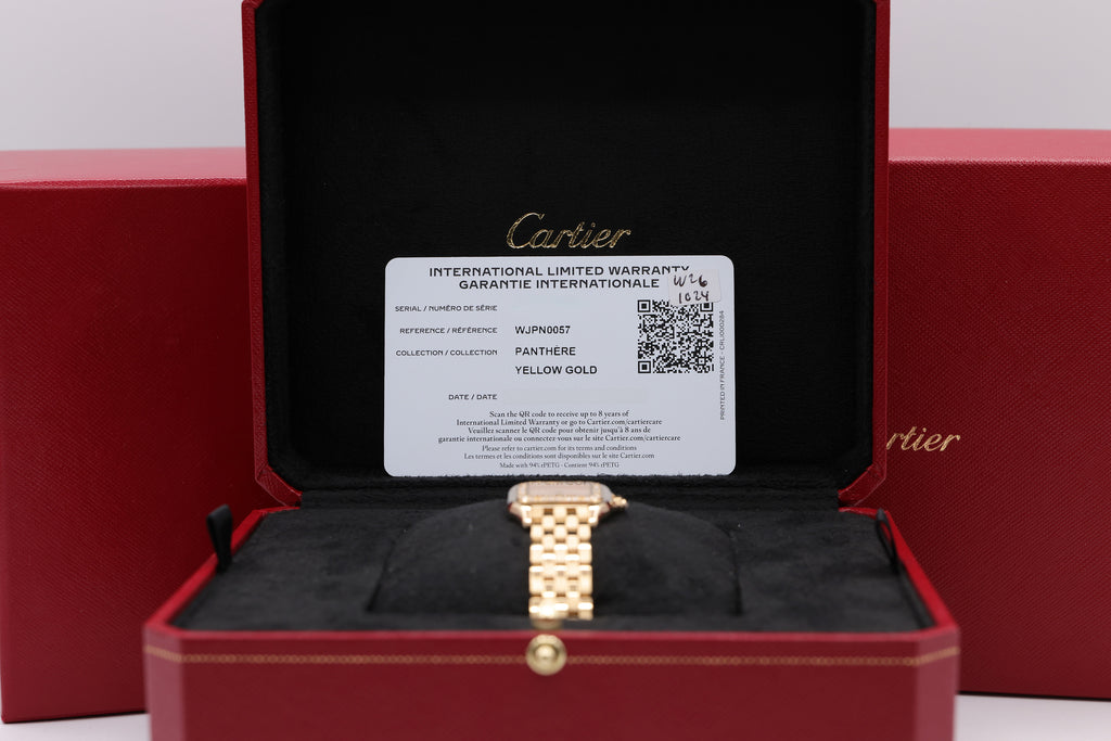 Cartier Panthere de Cartier Small Gold Dial on Bracelet WJPN0057 Complete Open Date
