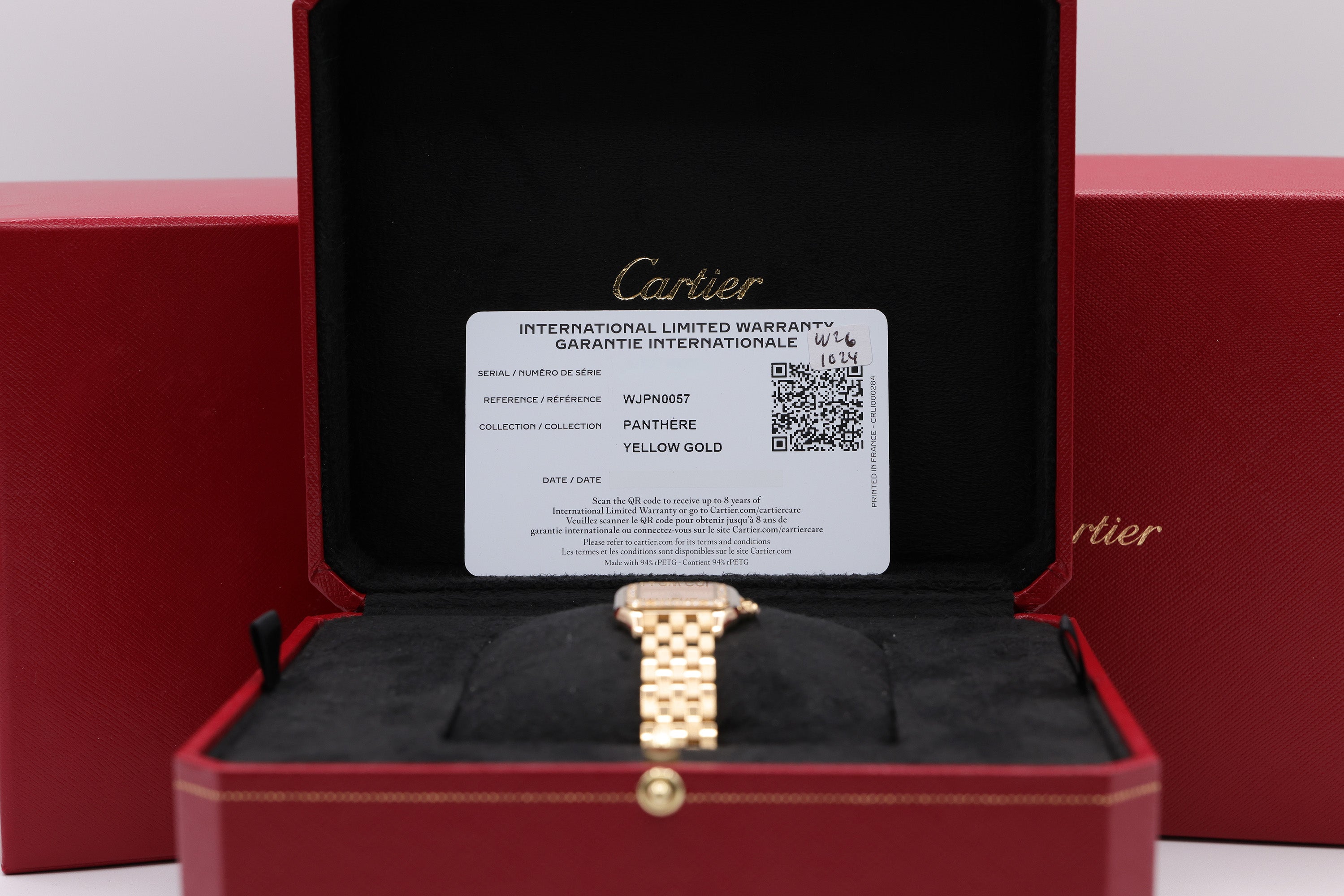 Cartier Panthere de Cartier Small Gold Dial on Bracelet WJPN0057 Complete Open Date