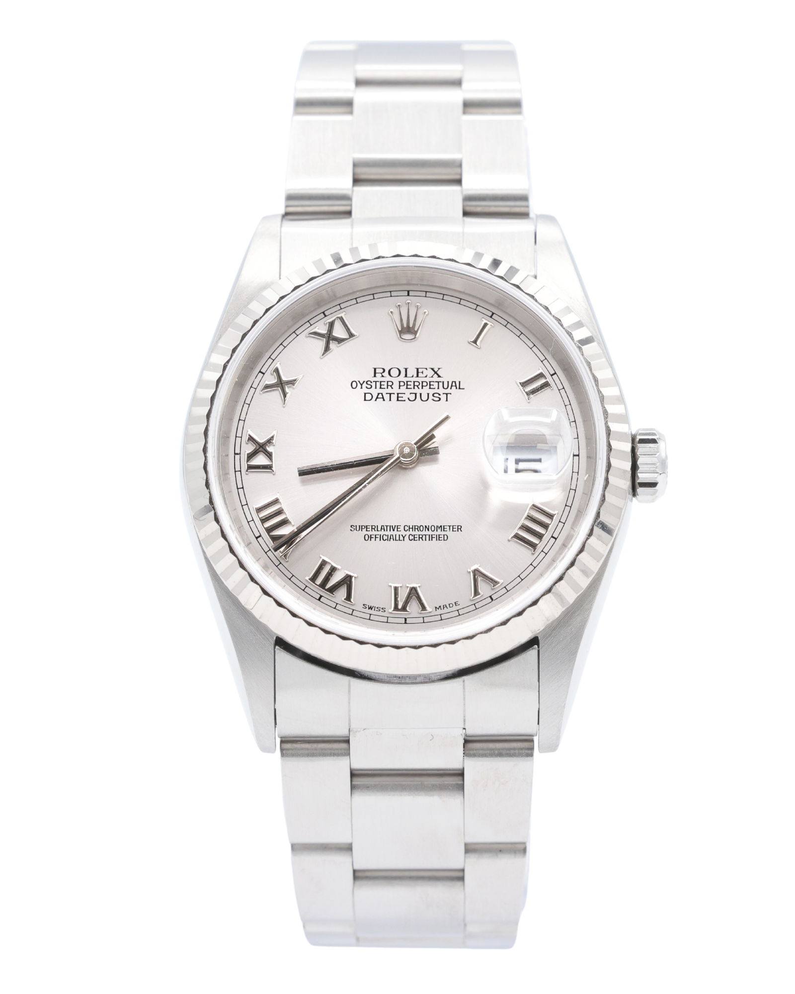 Rolex Datejust 36 Silver Roman Dial on Jubilee 16234